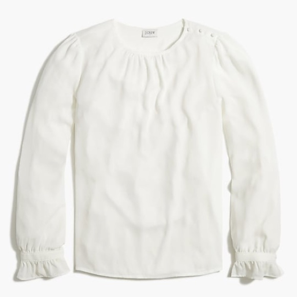 J Crew Button-neck top with ruffles
Item BD267